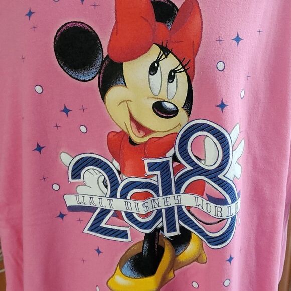 DISNEY PARKS 2XL pink Women's tee. 2018 Goos used condition. - Picture 2 of 6